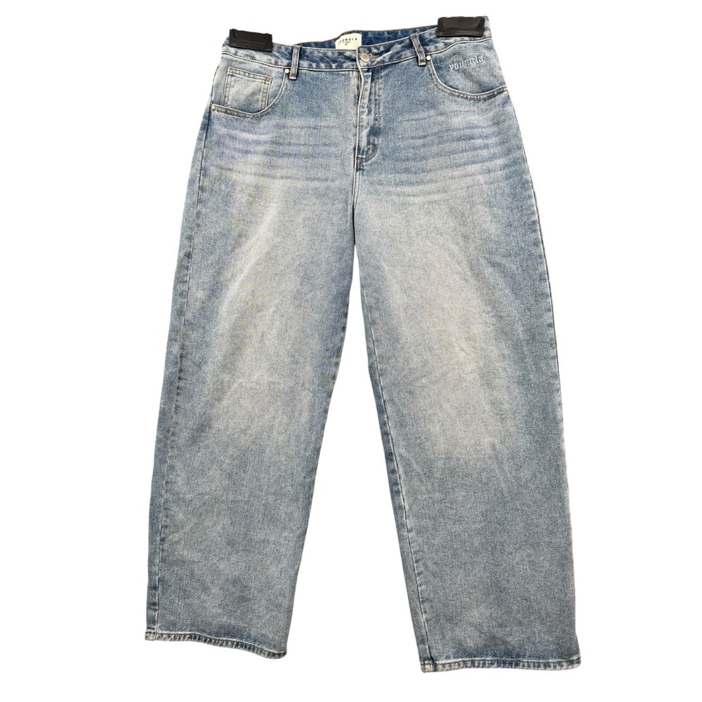 YoungLA Jeans Mens Light Wash Denim Streetwear Lifestyle Baggy Leg 38x31.5